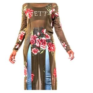 Mesh Long Sleeve Top